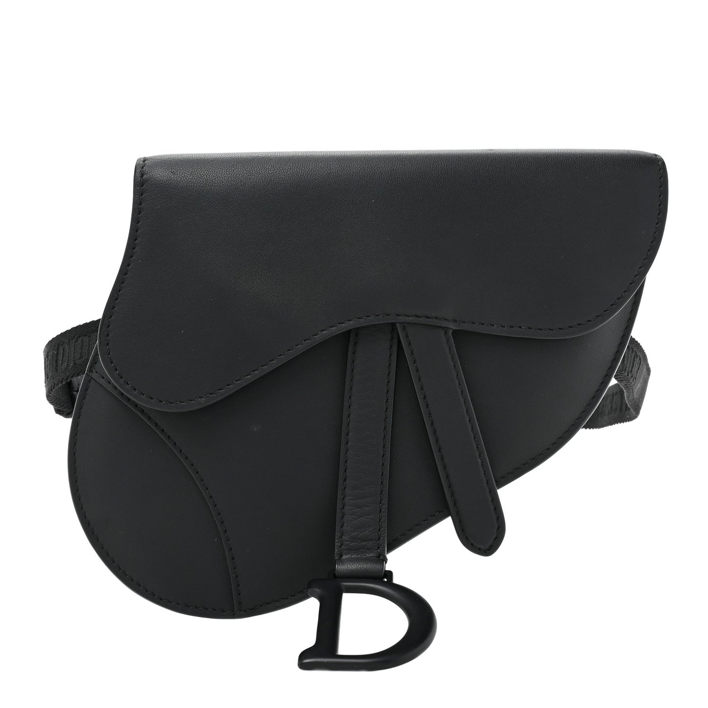 Ultra Matte Calfskin Saddle Belt Bag Black
