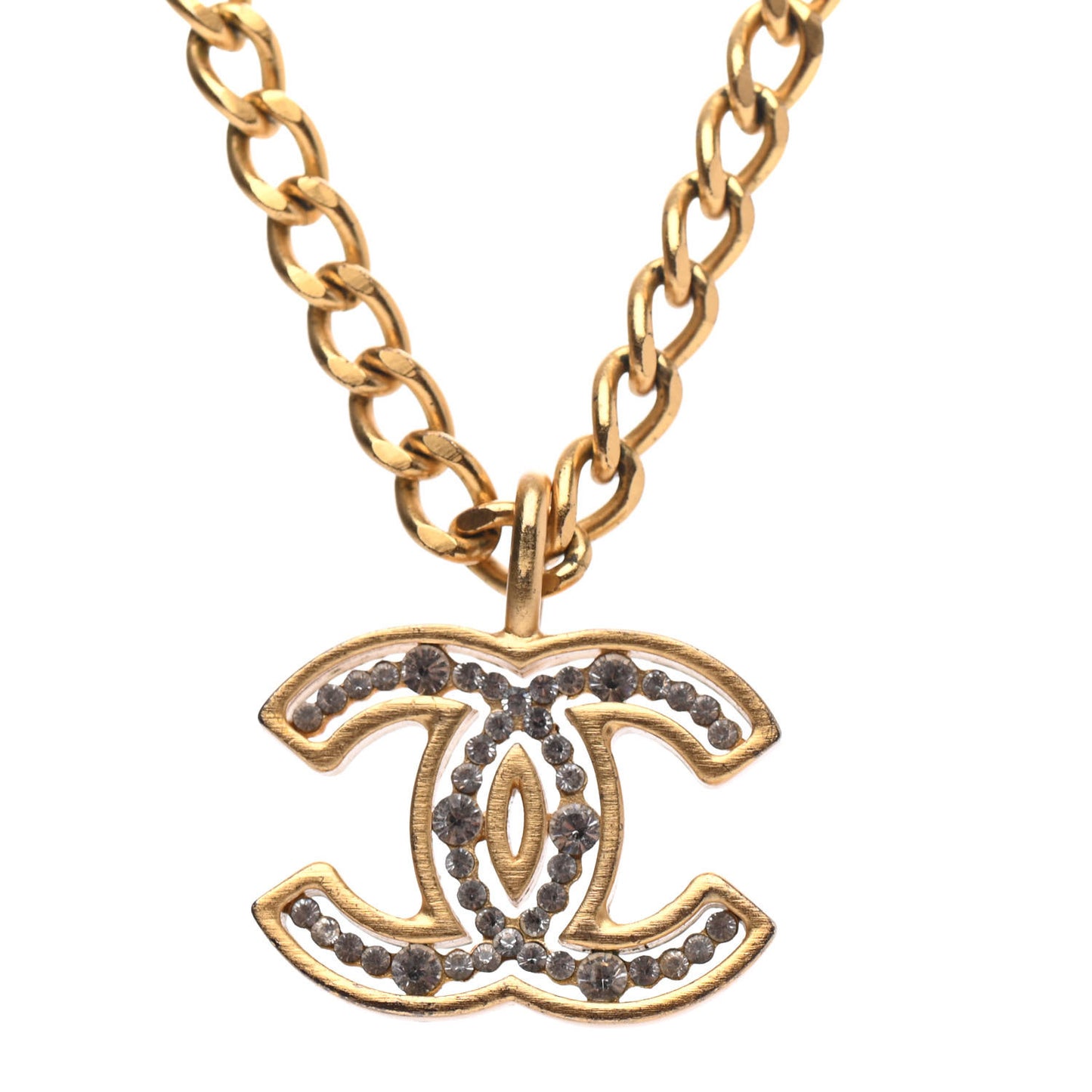 Crystal CC Necklace Gold