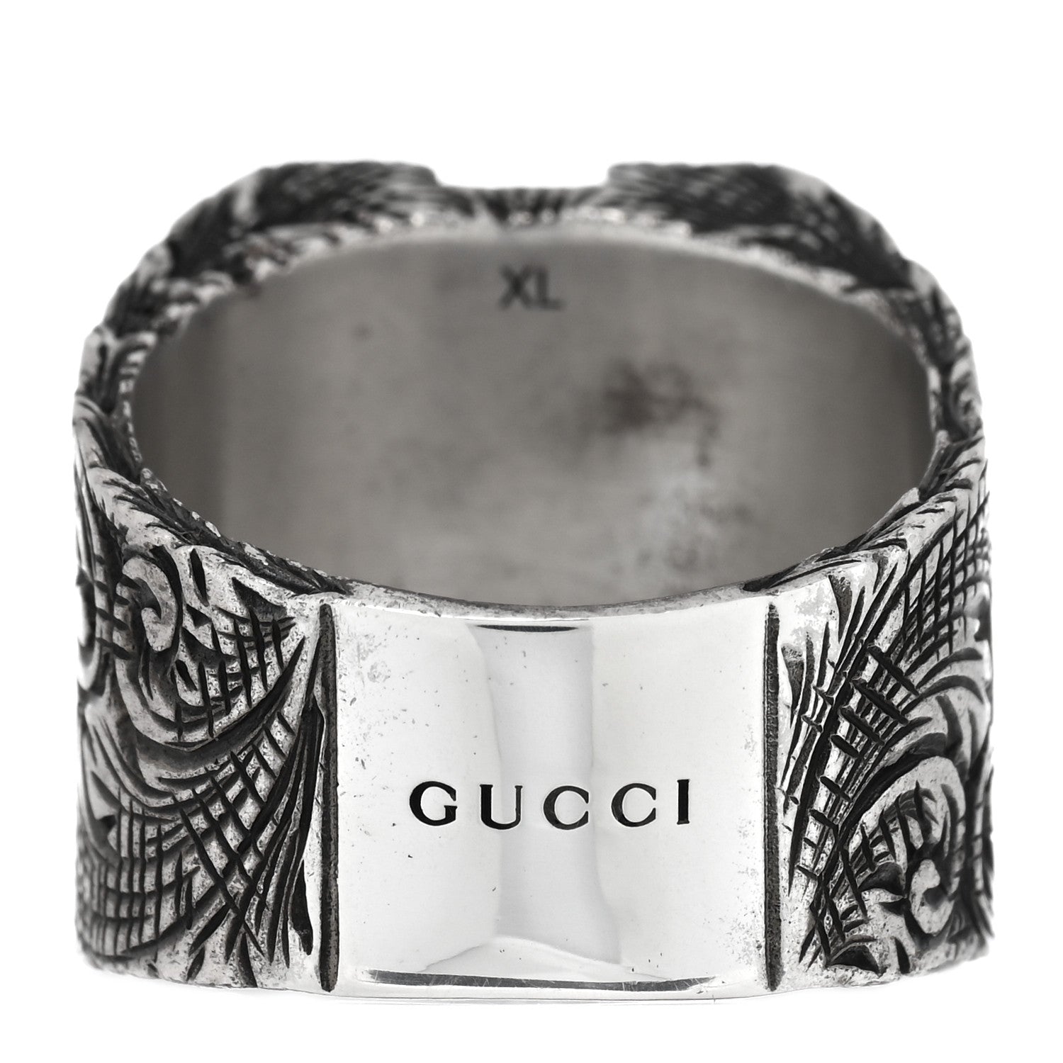 Gucci Sterling Silver Letter H Ring 64 10.75 3 of 4