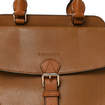 Burberry Mega Check Grained Calfskin Medium Harcourt Satchel Saddle Brown 12 of 19