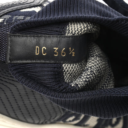 Christian Dior Technical Knit Calfskin Oblique Womens Walk'n Dior High Top Sneakers 36.5 Deep Blue 8 of 8