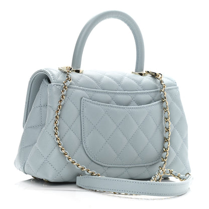 Chanel Caviar Quilted Mini Coco Handle Flap Light Blue 3 of 11