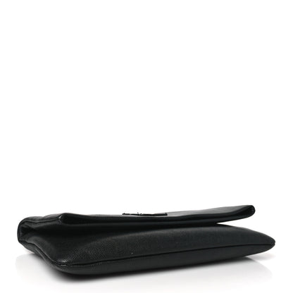 Saint Laurent Grain De Poudre West Hollywood Monogram Fold Over Clutch Black 4 of 9
