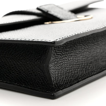 Salvatore Ferragamo Pebbled Calfskin Thalia Wallet On Chain Black 9 of 11