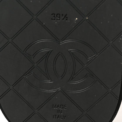 Chanel Lambskin Quilted Padded Charms Thong Sandals 39.5 Black 6 of 8