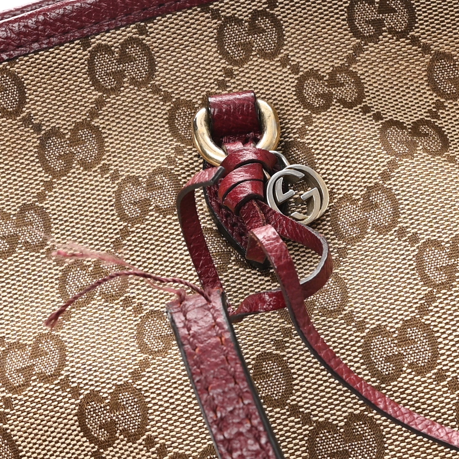 Gucci Monogram Textured Calfskin Medium Bree Zippered Tote Beige Ebony Peonia Flower 11 of 11