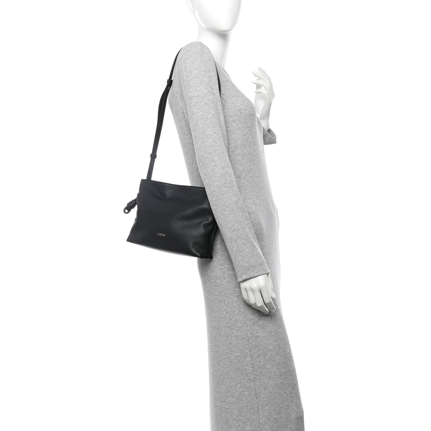Loewe Calfskin Mini Flamenco Knot Clutch Black 2 of 10