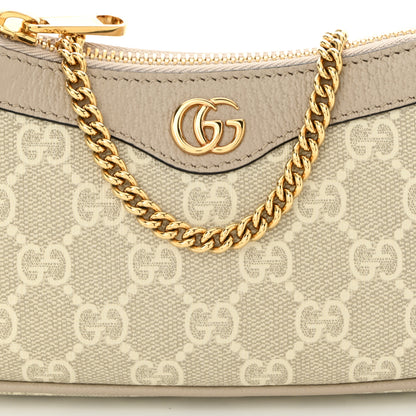 Gucci GG Supreme Monogram Textured Dollar Calfskin Web Mini Ophidia GG Handbag Beige Mystic White Oatmeal 8 of 10