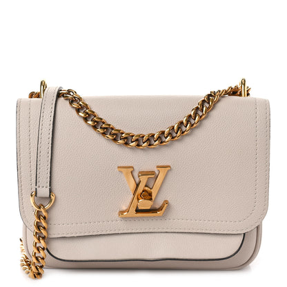 Louis Vuitton Grained Calfskin Lockme Chain Bag Greige 1 of 8
