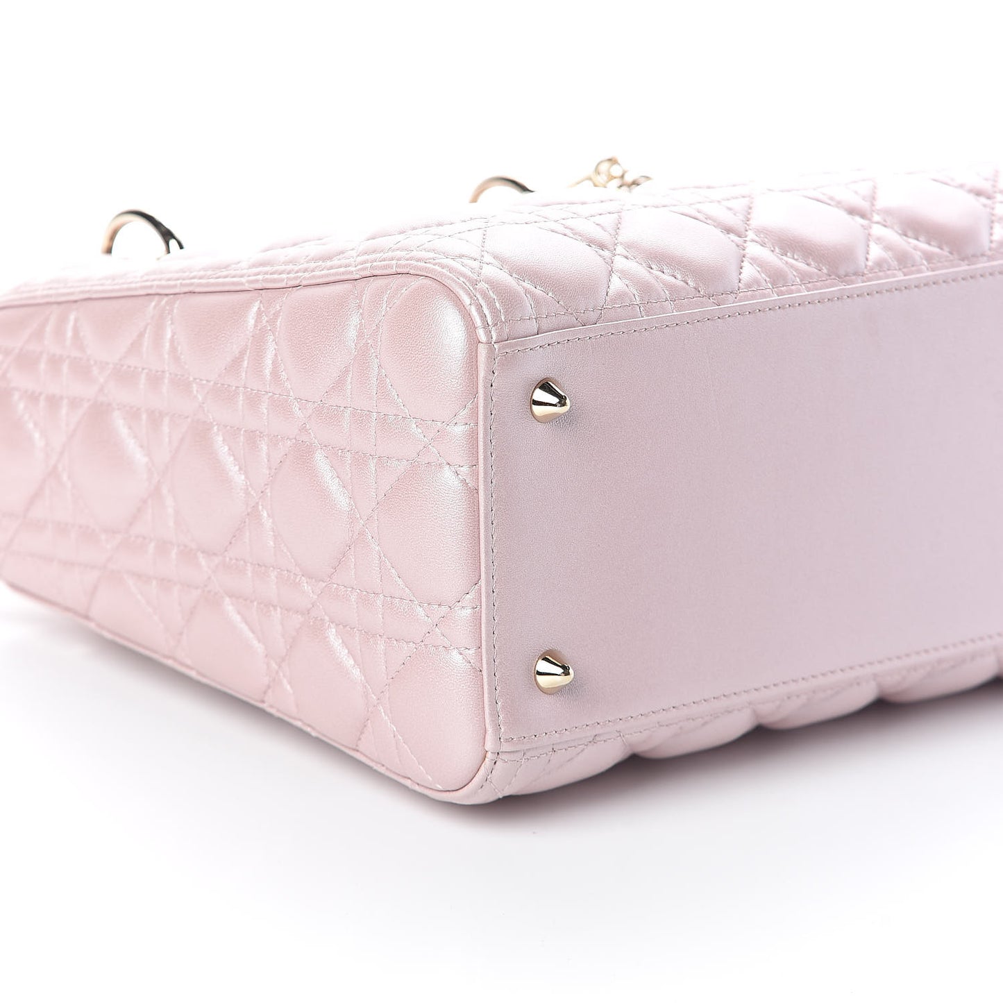 Pearly Lambskin Cannage Medium Lady Dior Lotus