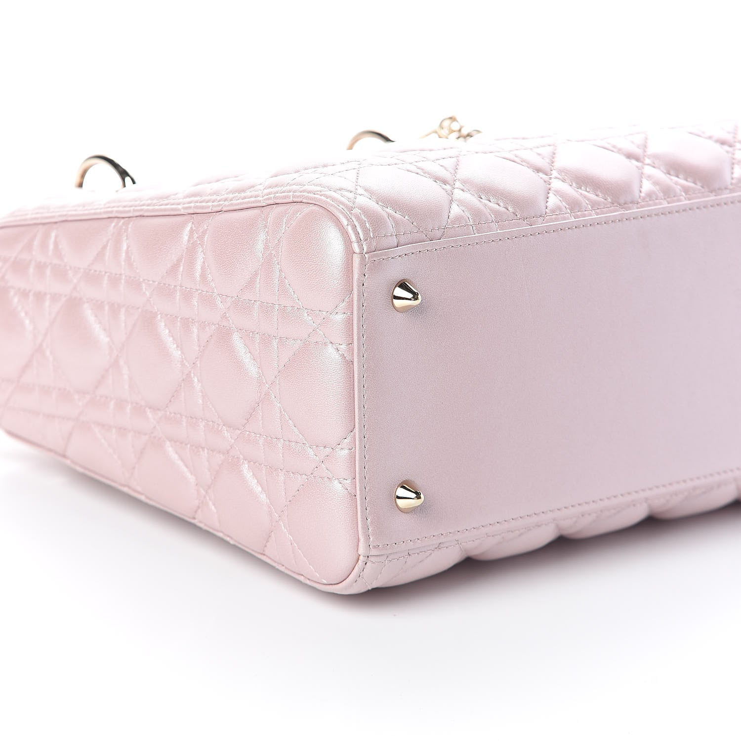 Christian Dior Pearly Lambskin Cannage Medium Lady Dior Lotus 8 of 9