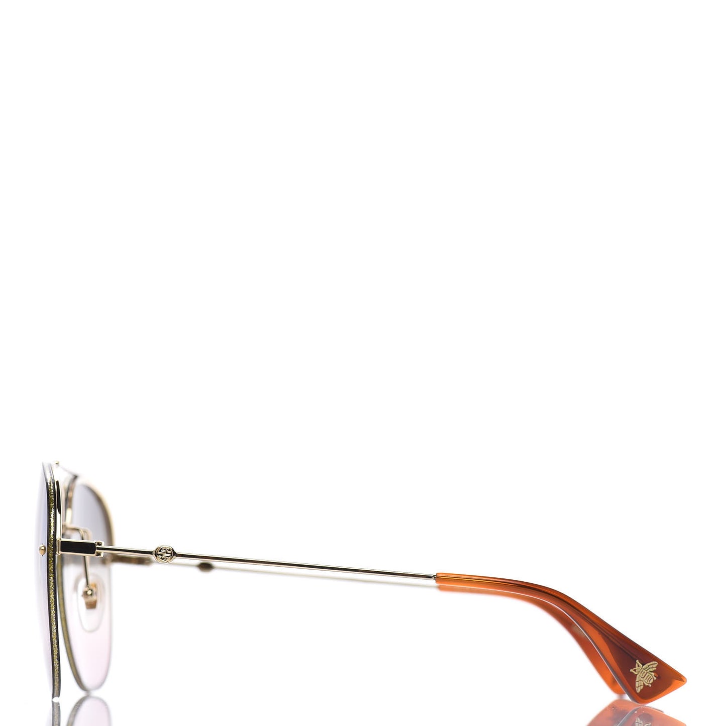 Metal Glitter Aviator Sunglasses G0227S Gold