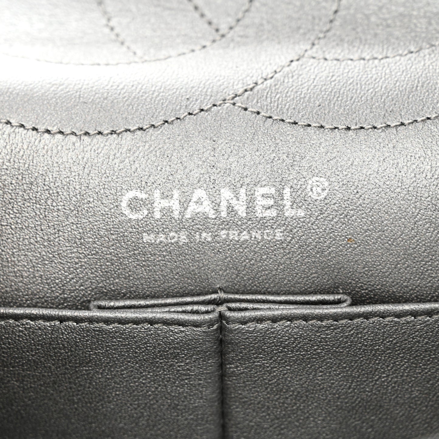 Metallic Aged Calfskin Quilted 2.55 Reissue 227 Flap Dark Silver