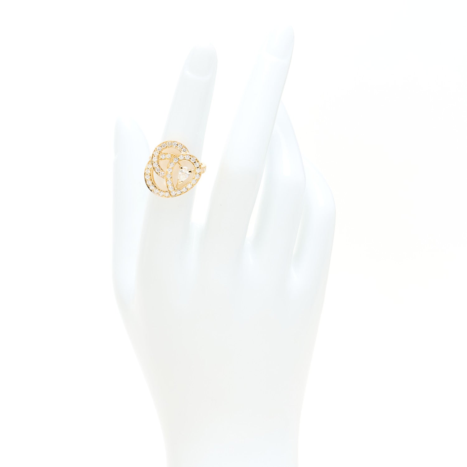 Boucheron 18K Yellow Gold Diamond Ava Deco Ring 49 4.75 1801114