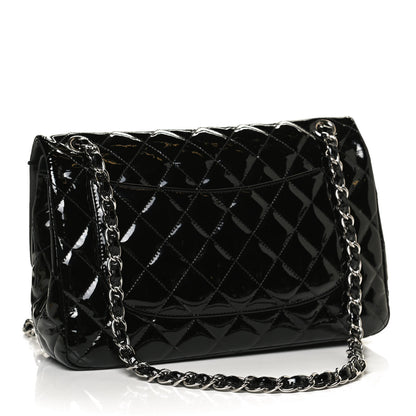 Chanel Patent Quilted Jumbo Double Flap Black 2 of 9