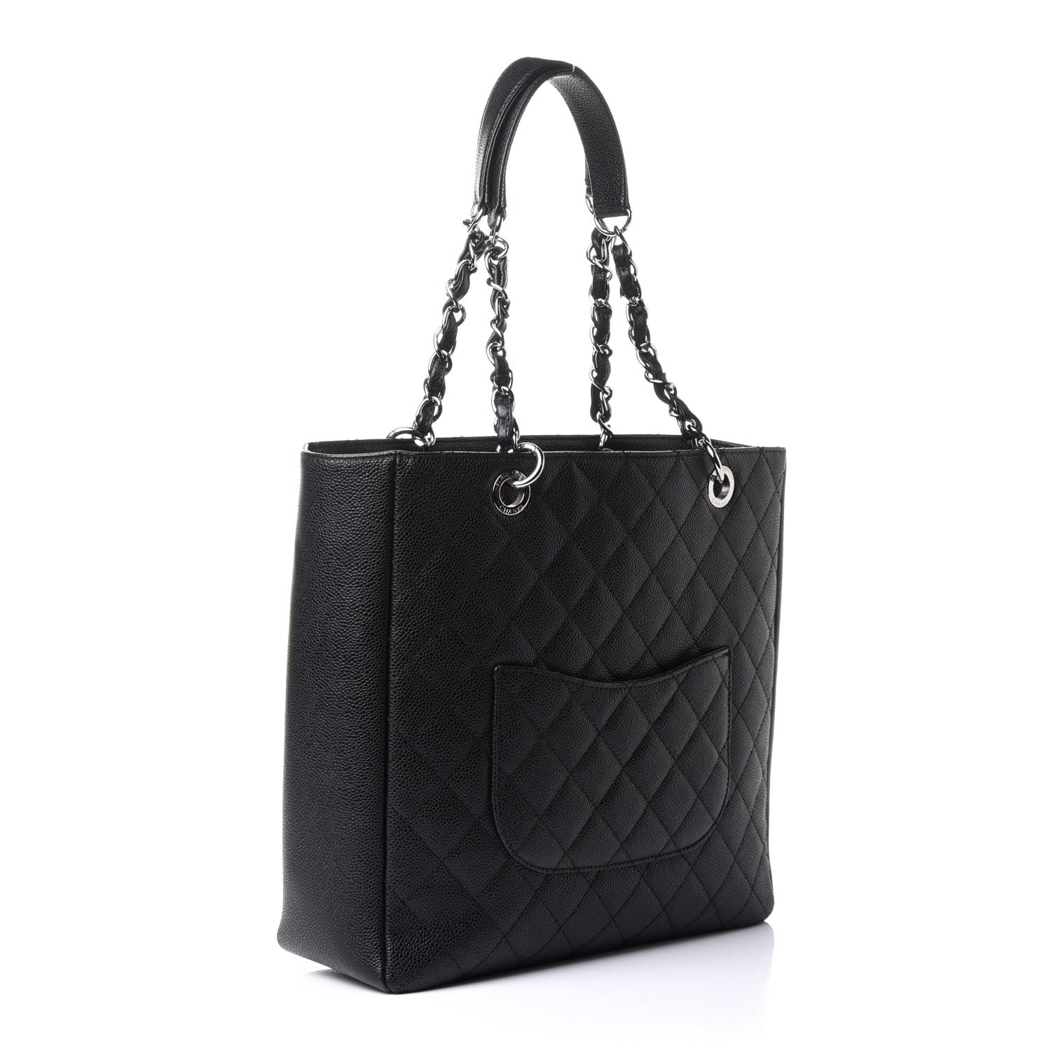 Chanel Caviar Quilted Petit Shopping Tote PST Black 3 of 10