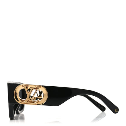 Louis Vuitton Acetate LV Link Square Sunglasses Z1478E Black 3 of 7
