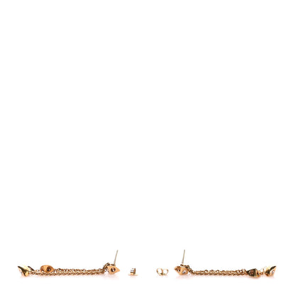 Louis Vuitton Crystal Chain Trunkies Earrings  Gold 3 of 4