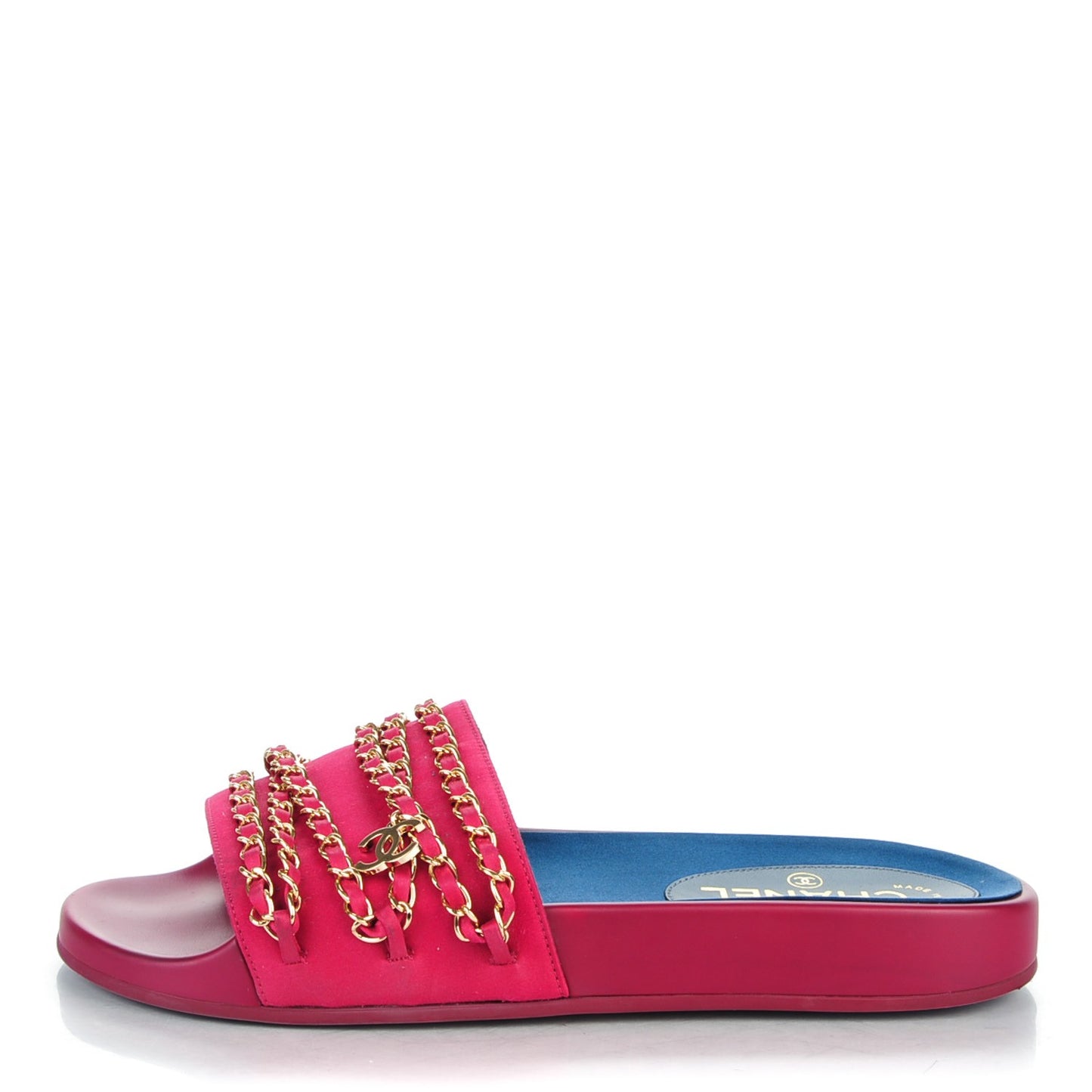 Fabric Chain Mule Sandals 40 Dark Fuchsia