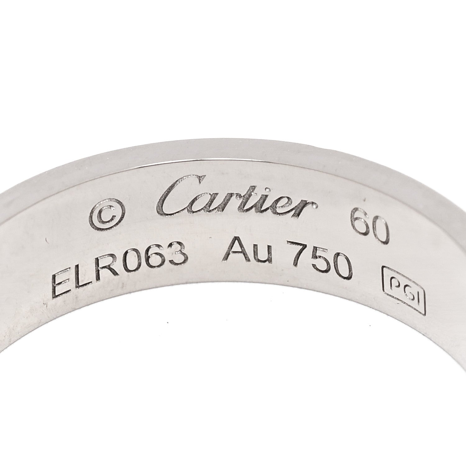 Cartier 18K White Gold 5.5mm LOVE Ring 60 9.25 4 of 4