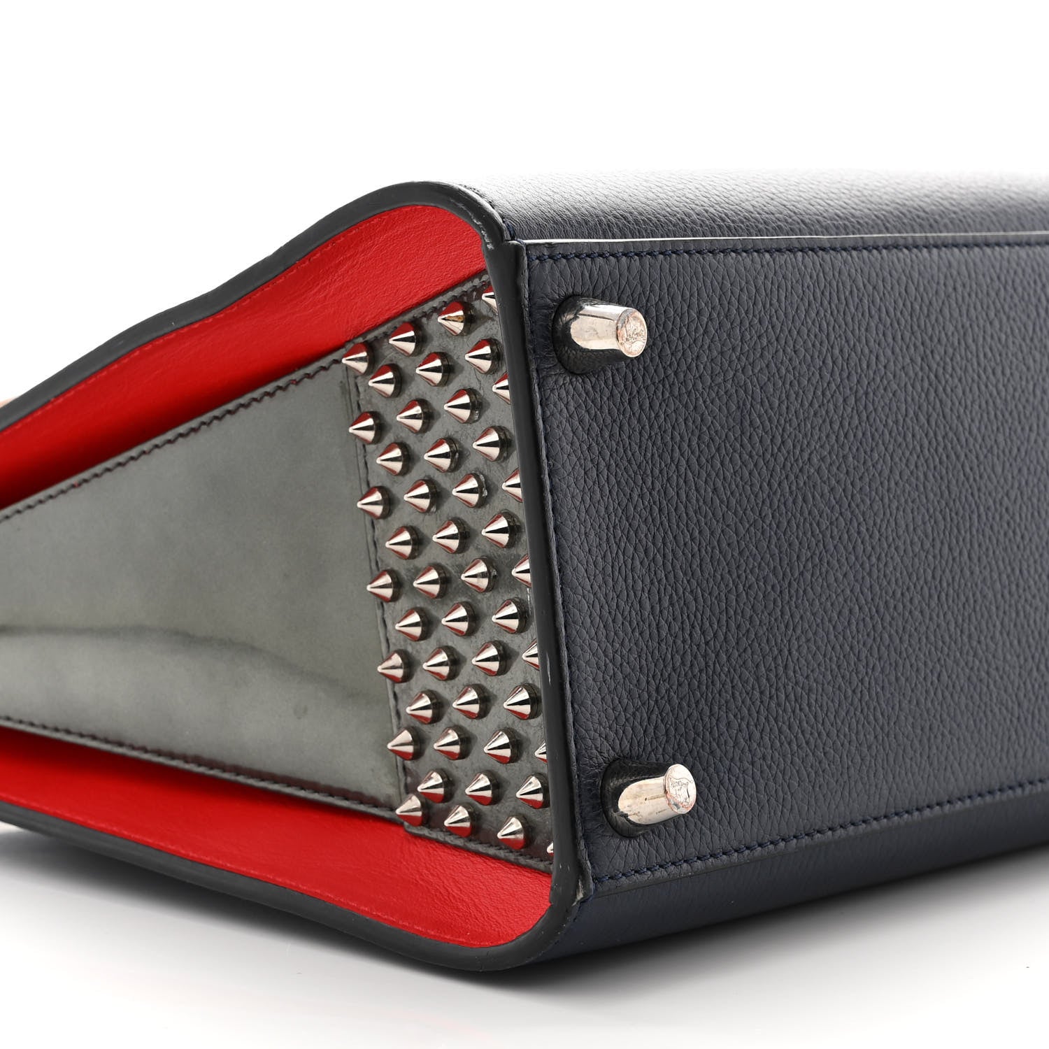 Christian Louboutin Calfskin Empire Patent Studded Medium Paloma 9 of 13