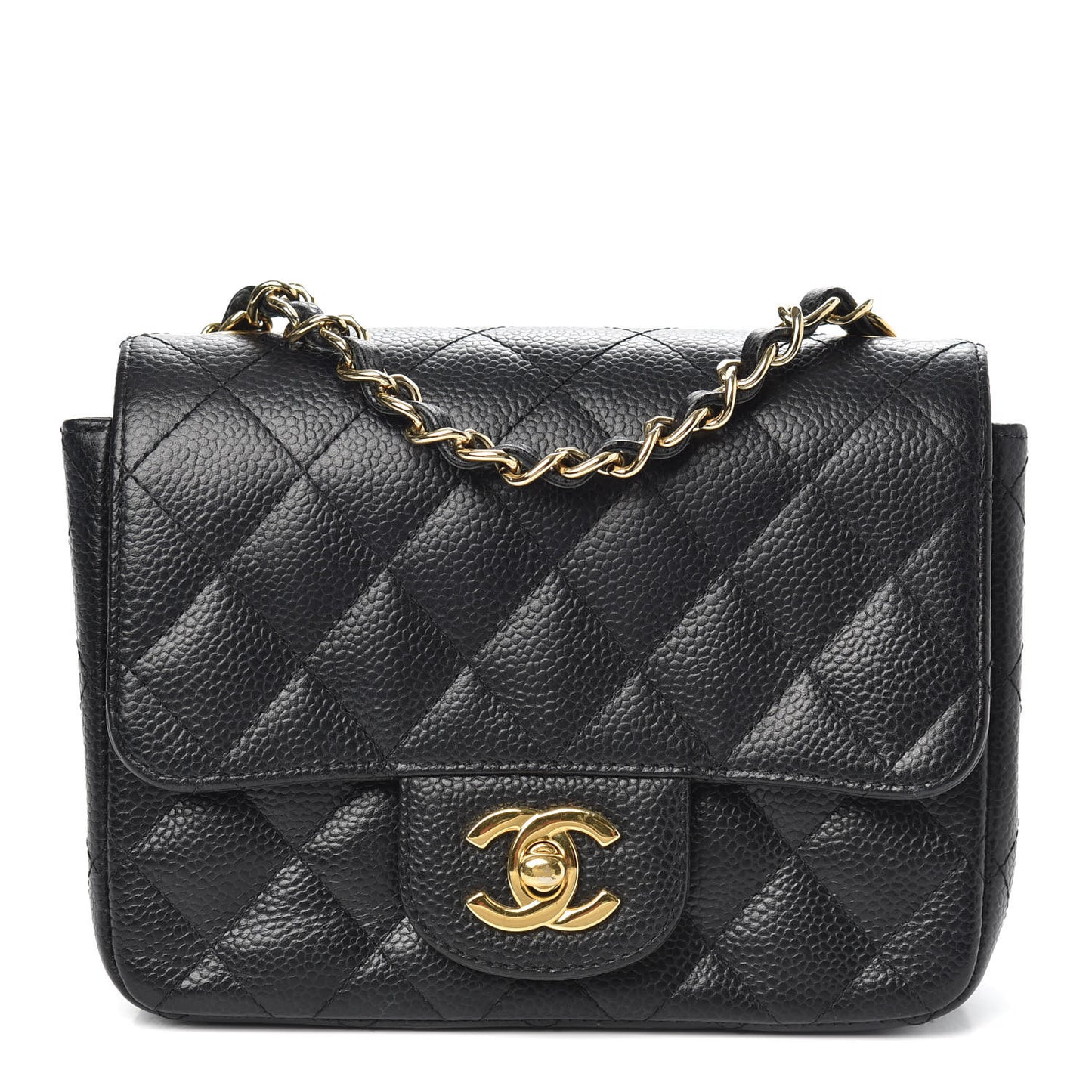 Caviar Quilted Mini Square Flap Black
