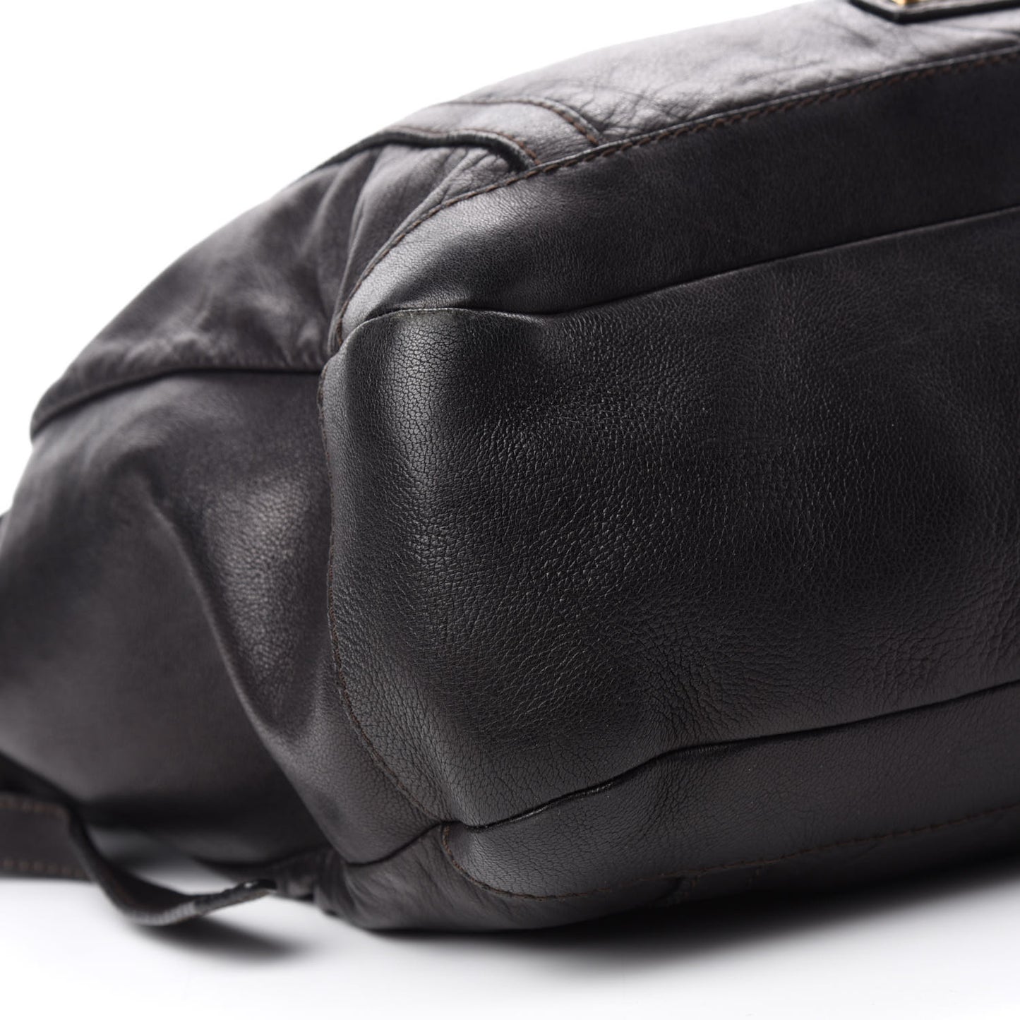 Soft Lambskin Granville Tote Dark Brown