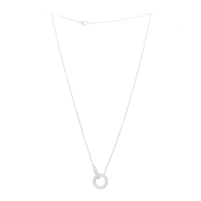 Cartier 18K White Gold Diamond Interlocking LOVE Paved Necklace 3 of 6
