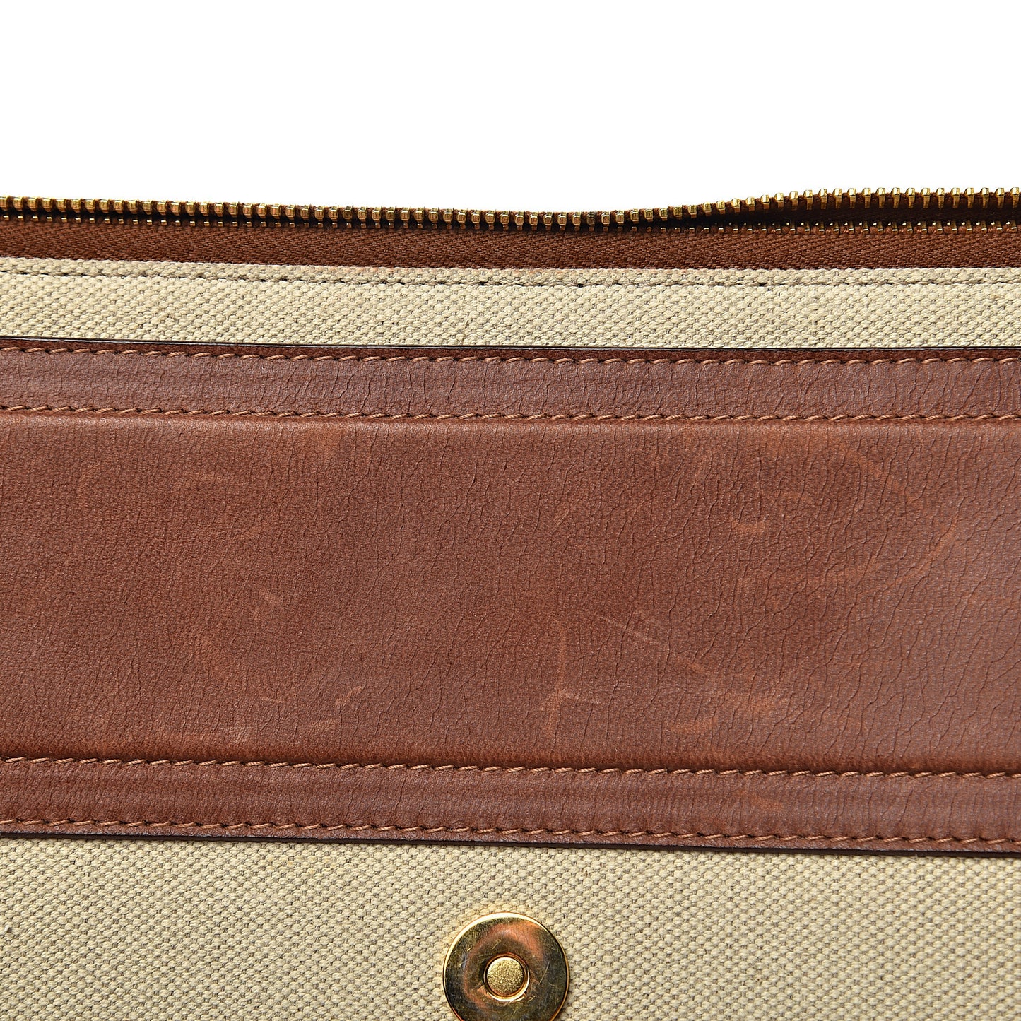 Canvas Calfskin Street Chic Tote Brown