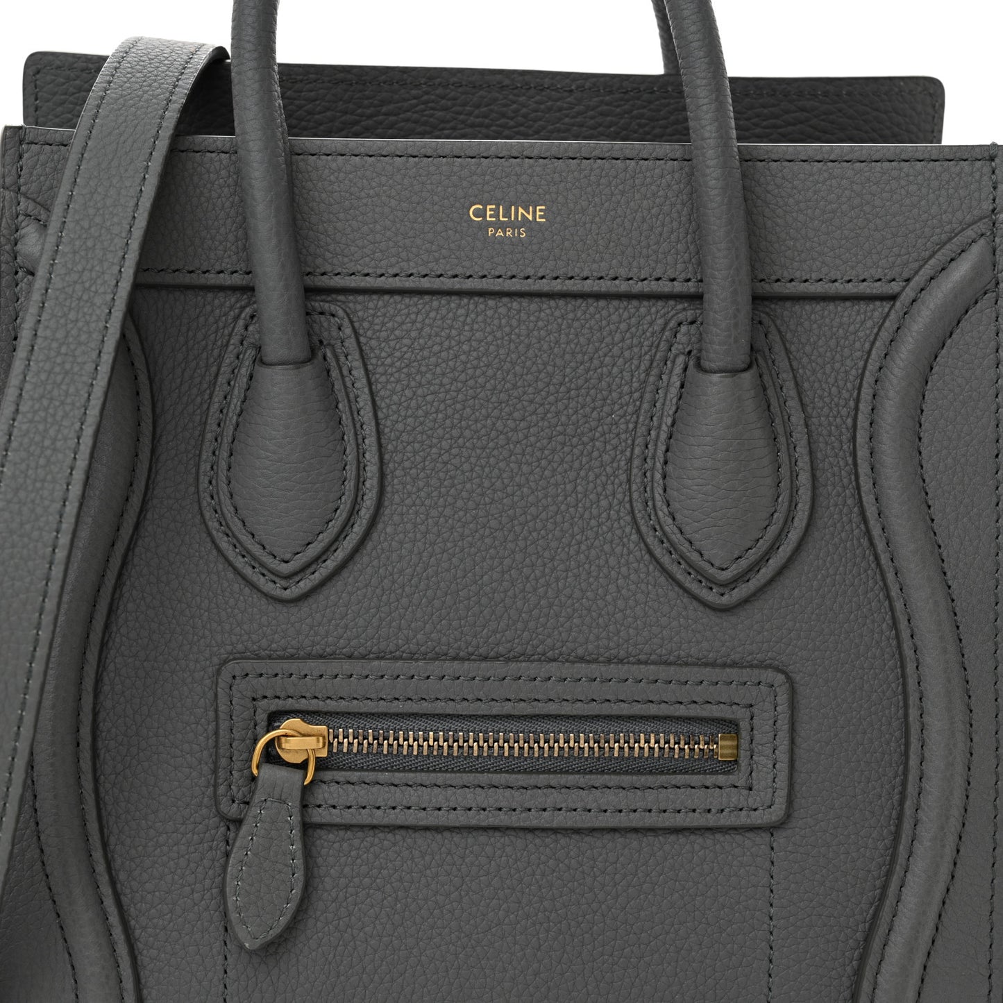 Baby Drummed Calfskin Nano Luggage Kohl