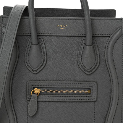 Celine Baby Drummed Calfskin Nano Luggage Kohl 8 of 10