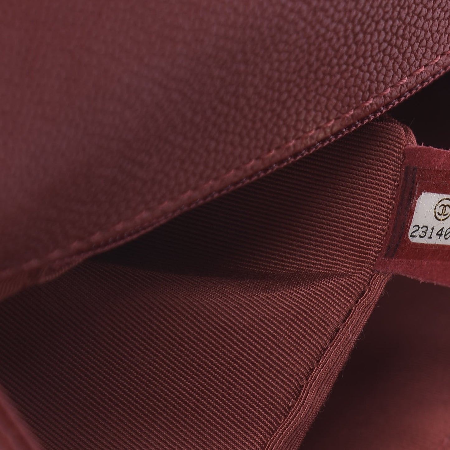 Caviar Quilted New Medium Boy Flap Dark Red