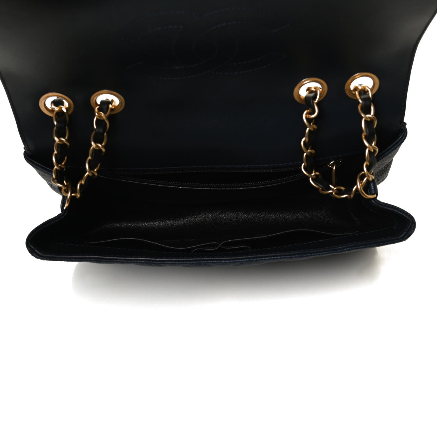 Chanel Caviar Quilted Medium CC Filigree Flap Navy Black 5 of 10
