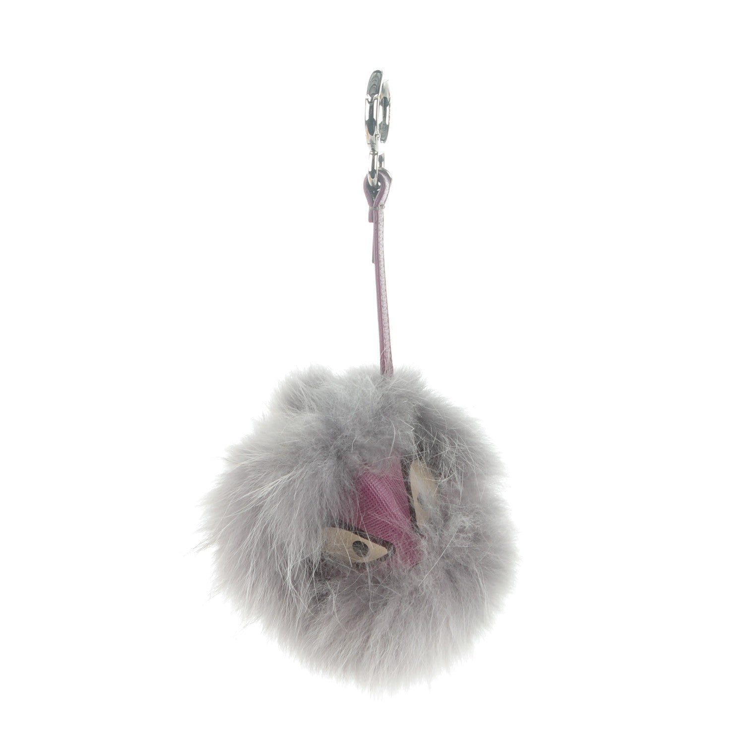 Fendi Fox Fur Jessy Jr Monster Bag Bug Charm Lilla Multicolor Perla 1 of 3