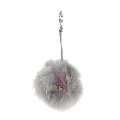 Fendi Fox Fur Jessy Jr Monster Bag Bug Charm Lilla Multicolor Perla 1 of 3