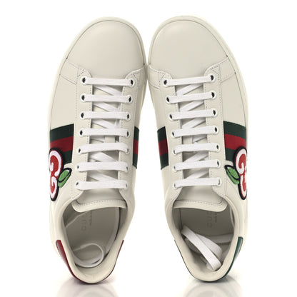 Gucci Calfskin Web GG Apple Embroidered Womens Ace Sneakers 39 White 2 of 10