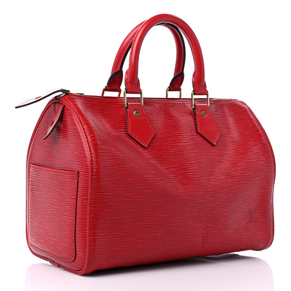 Louis Vuitton Epi Speedy 25 Castillan Red 3 of 14