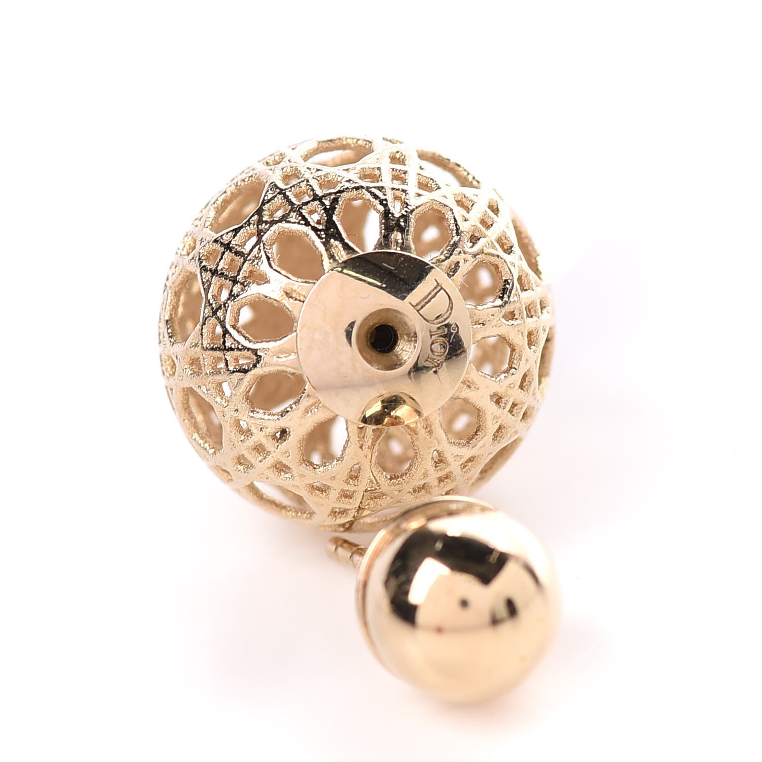 Christian Dior Cannage Mise En Dior Tribal Earrings Gold 3 of 4