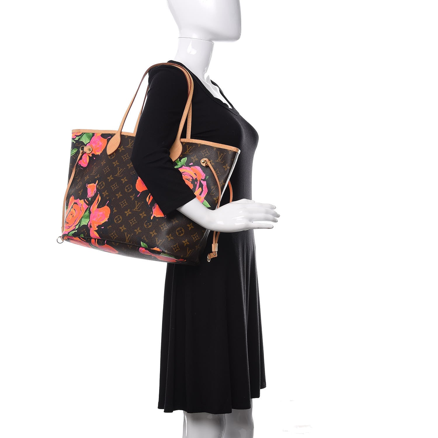 Louis Vuitton Monogram Roses Neverfull MM 2 of 10
