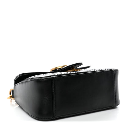 Gucci Calfskin Matelasse Mini GG Marmont Top Handle Shoulder Bag Black 4 of 11
