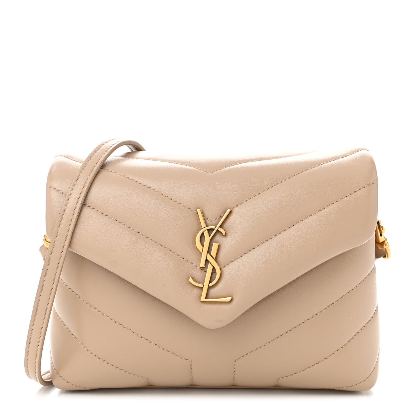 Calfskin Y Quilted Monogram Toy Loulou Crossbody Bag Dark Beige