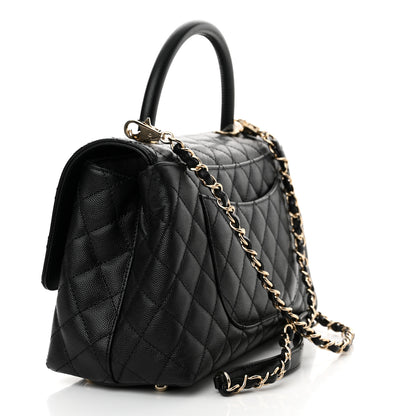 Chanel Caviar Quilted Small Coco Handle Flap Black 3 of 11