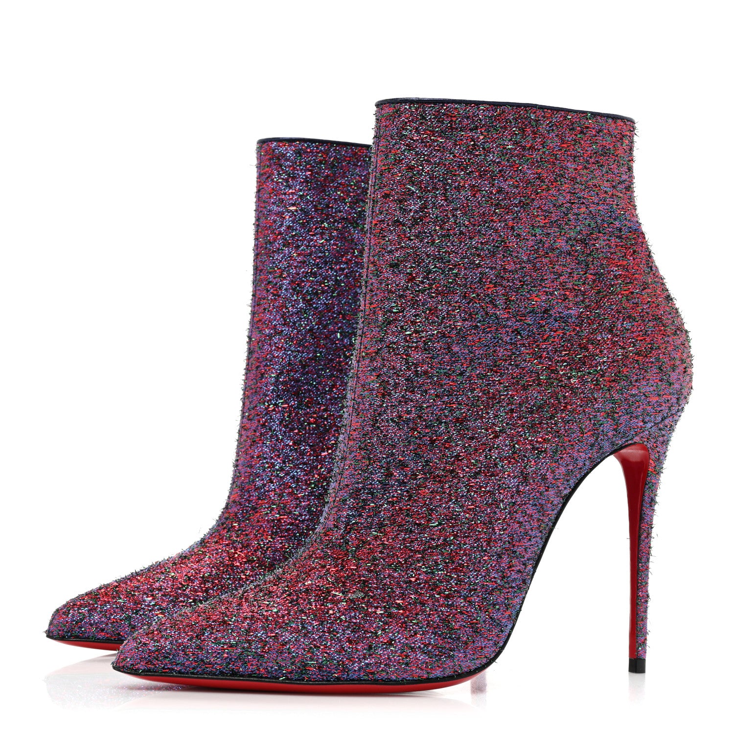Christian Louboutin Satin So Kate Starlight Booty 100 Ankle Boots 38.5 Purple Multicolor 3 of 8
