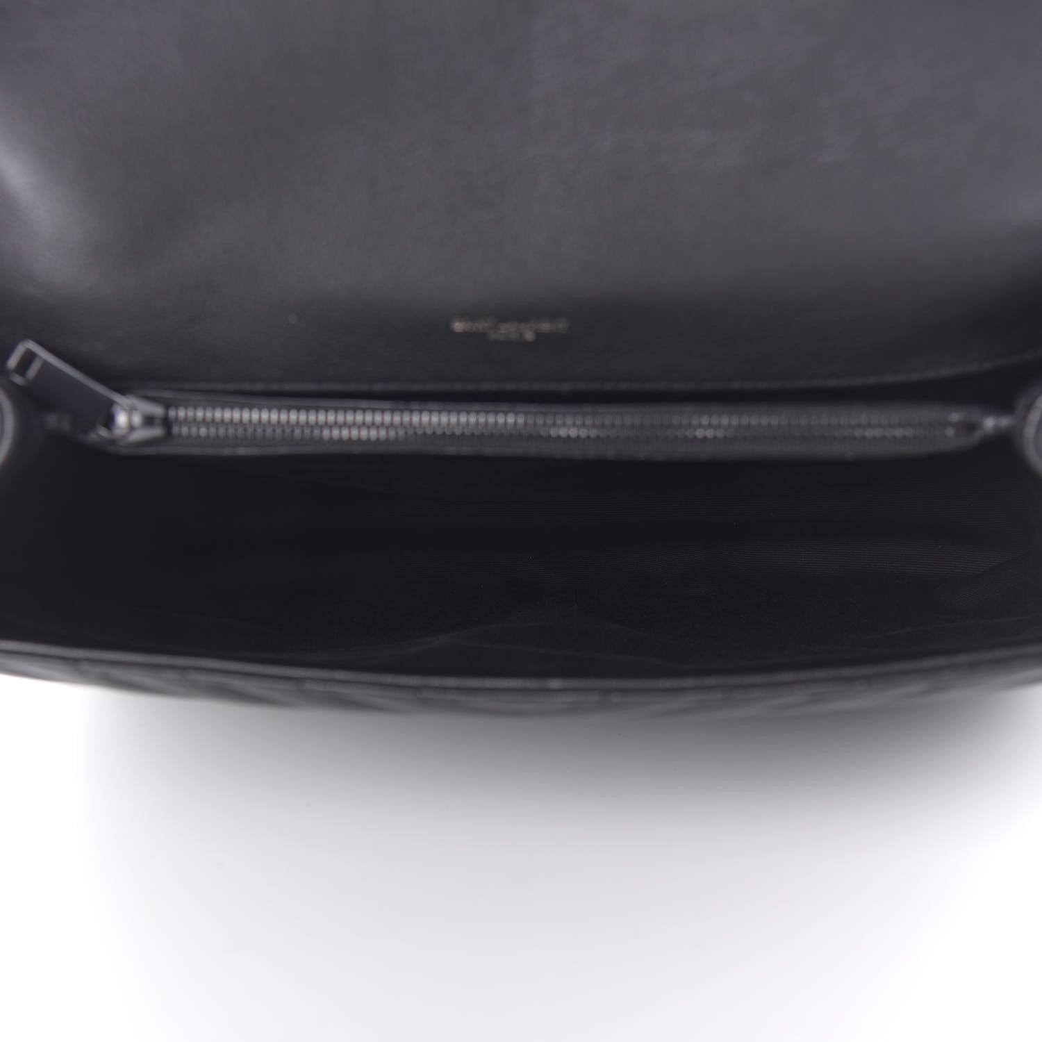 Saint Laurent Sheepskin Matelasse Chevron Monogram Monochrome Large College Satchel Black 5 of 9