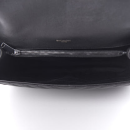 Saint Laurent Sheepskin Matelasse Chevron Monogram Monochrome Large College Satchel Black 5 of 9