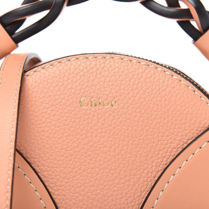 Chloe Grained Shiny Calfskin Mini Round Daria Bag Peach Bloom 10 of 10