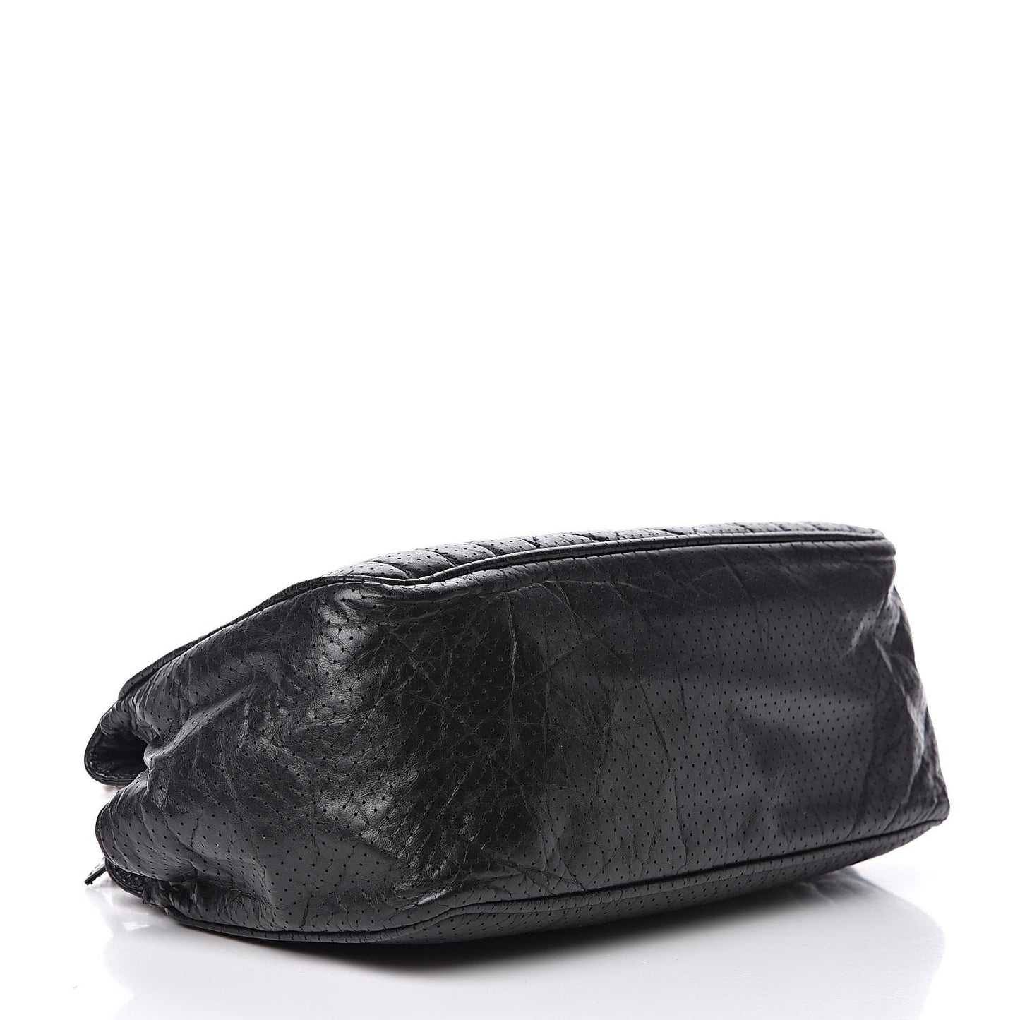 Calfskin Perforated 50's Satchel Black