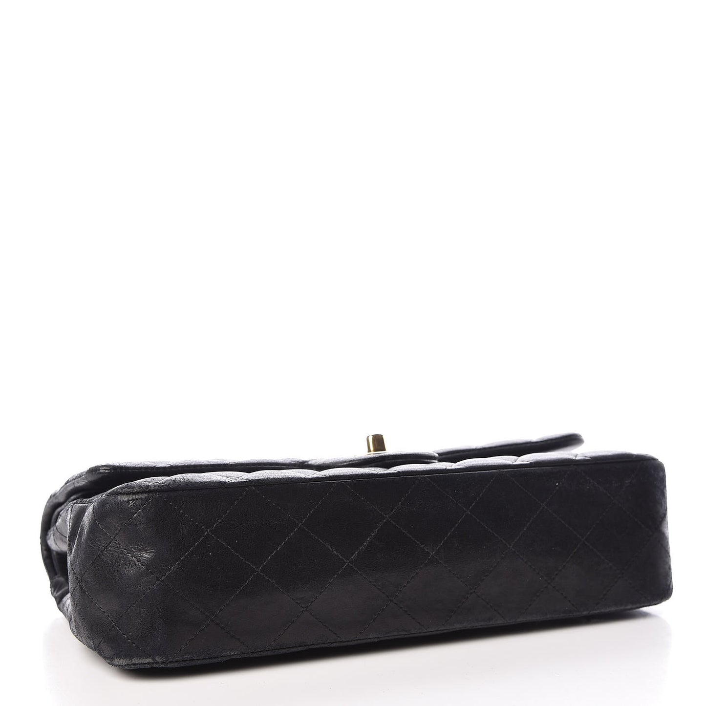 Lambskin Quilted Medium Double Flap Black