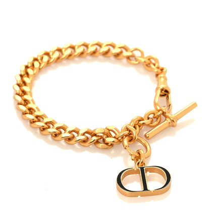 Christian Dior Metal Petit CD Chain Bracelet Gold Black 1 of 4
