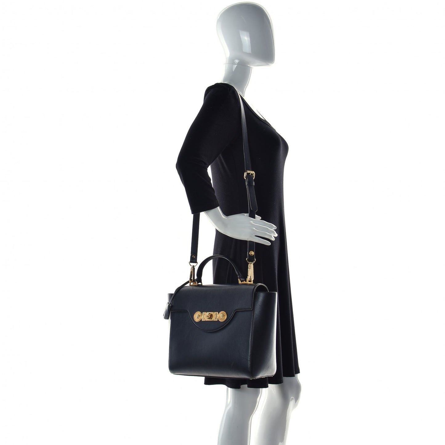 Calfskin Signature Satchel Black